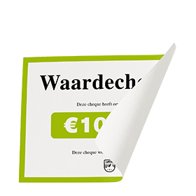 Waardecheque op papier drukken