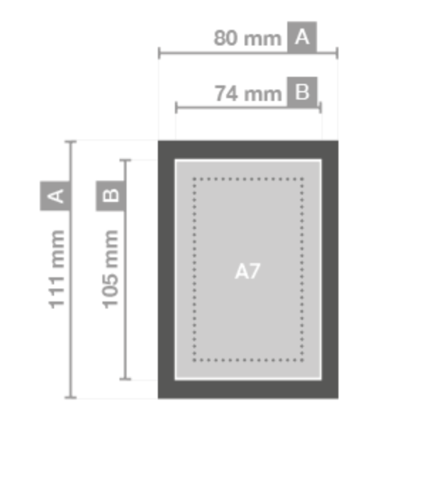 A7 afmetingen cm, pixels - Reclameland